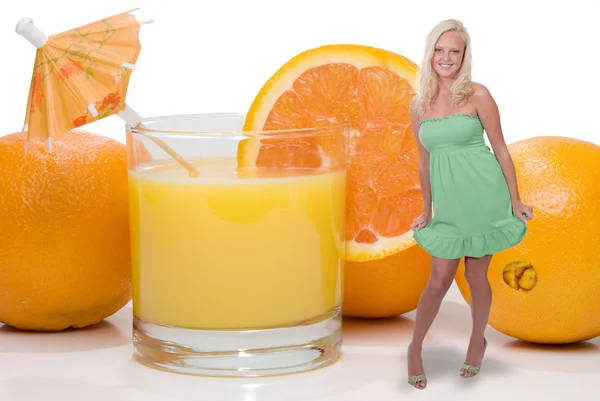 Jus d'orange voor vrouwen — Stockfoto