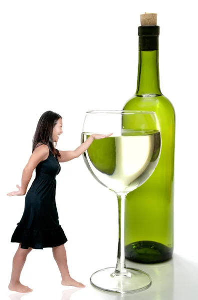Kobieta z wina — Zdjęcie stockowe