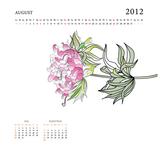 Календарь 2012 года — стоковый вектор