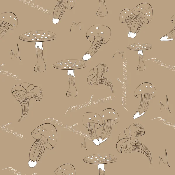 Seamless background with mushroom — Stock Vector