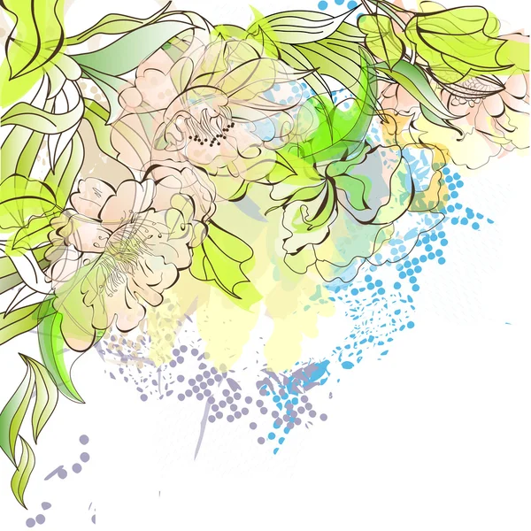 Fond floral romantique — Image vectorielle
