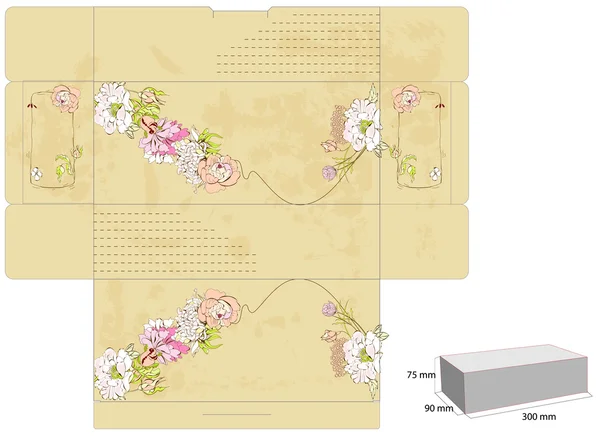 Plantilla estilizada retro para caja — Archivo Imágenes Vectoriales