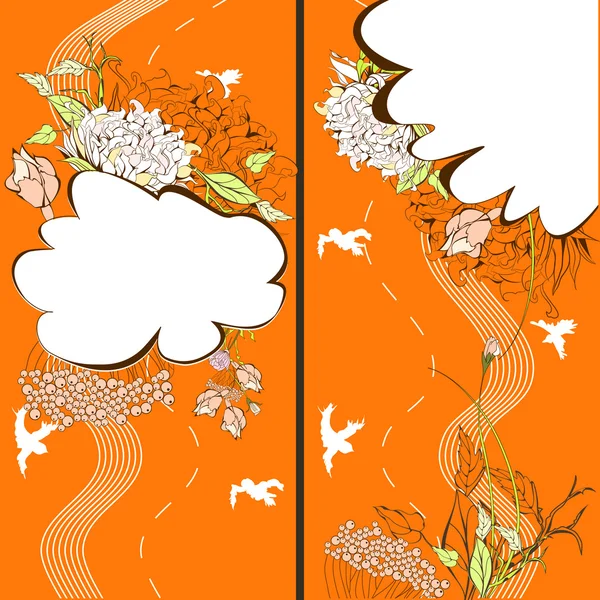 Twee banner met florale element — Stockvector