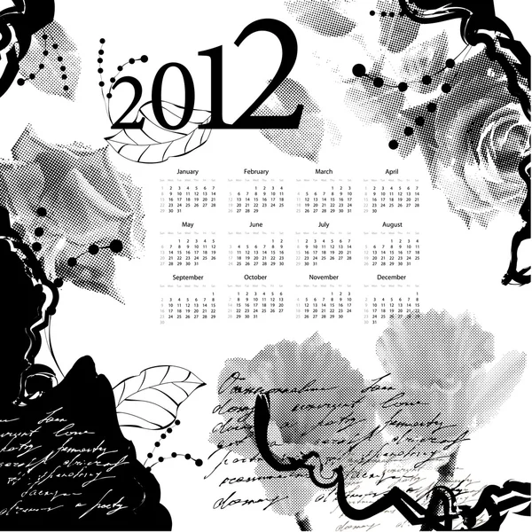 カレンダー 2012年テンプレート — ストックベクタ