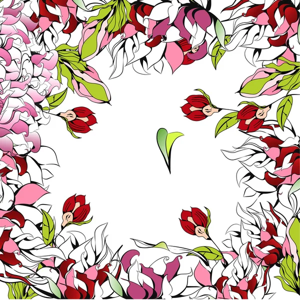 美しい花とロマンチックな背景 — ストックベクタ