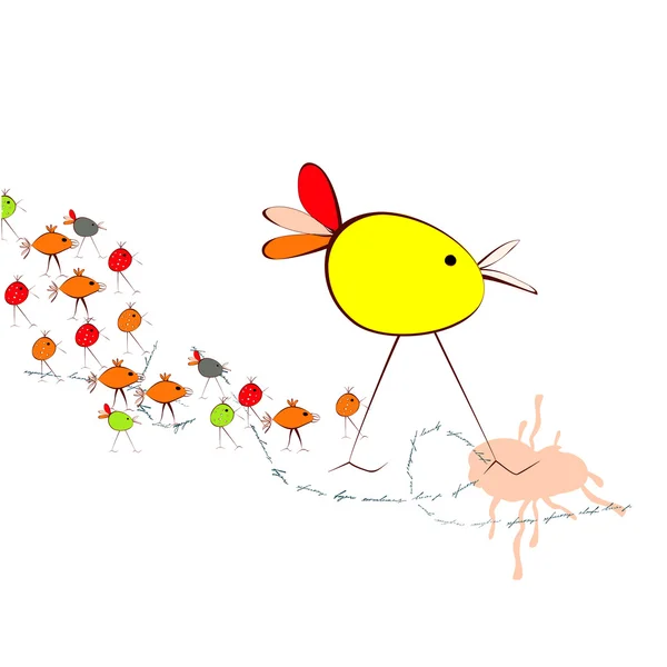 Illustration av fåglar — Stock vektor