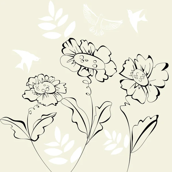 Blütenkarte — Stockvektor