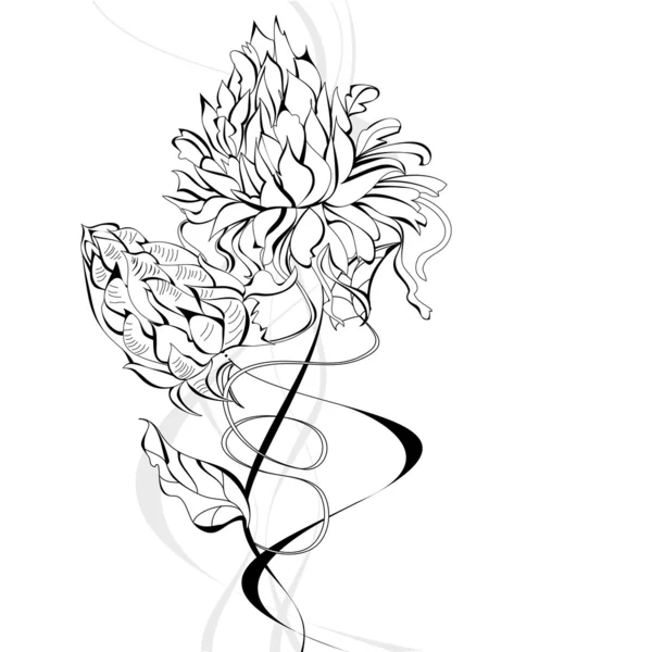 Skizze mit Blumen — Stockvektor