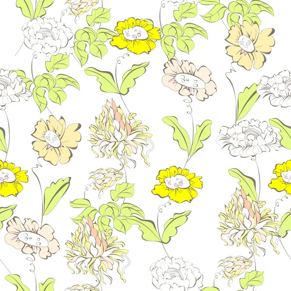 Floral ταπετσαρία άνευ ραφής — Διανυσματικό Αρχείο