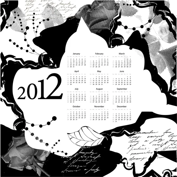 Plantilla para el calendario 2012 — Archivo Imágenes Vectoriales