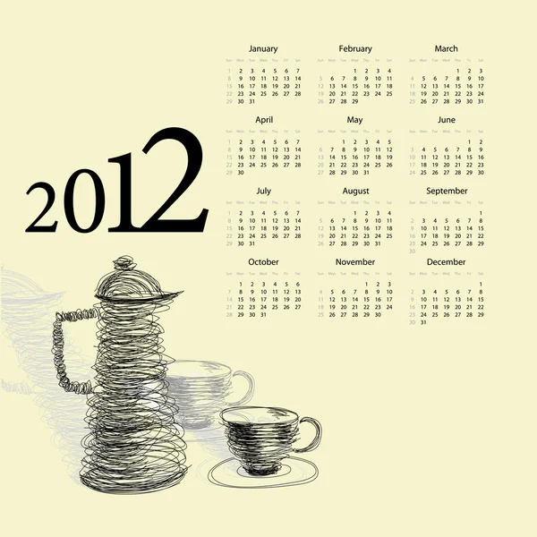 Calendário para 2012 . —  Vetores de Stock