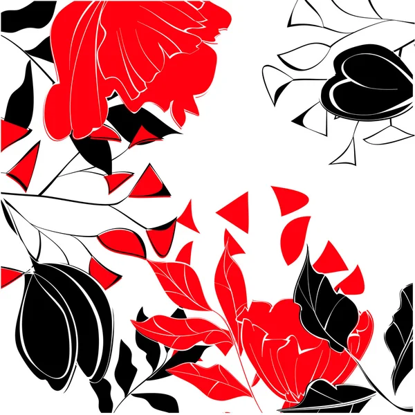 花の背景のコントラスト — ストックベクタ