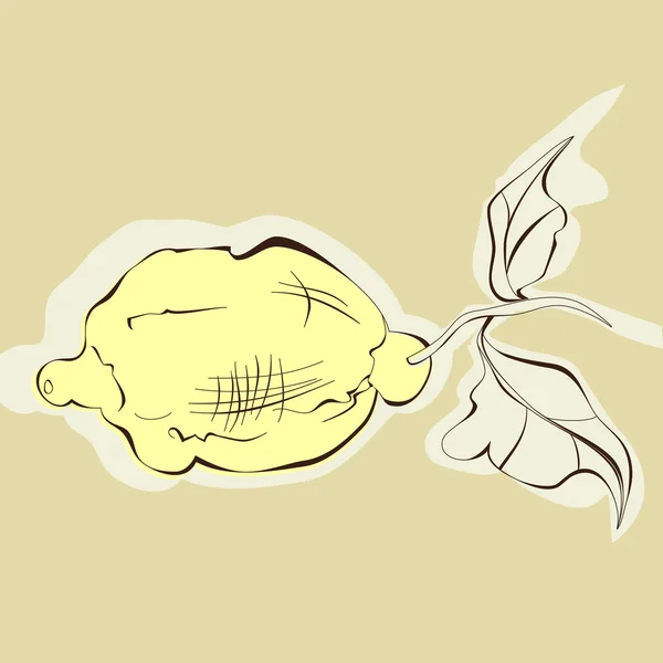 Κίτρινο λεμόνι εσπεριδοειδών — Διανυσματικό Αρχείο