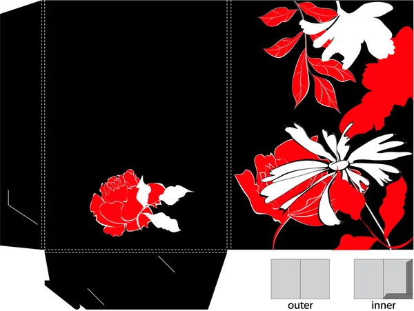 Dekorative Mappe mit floralem Element — Stockvektor