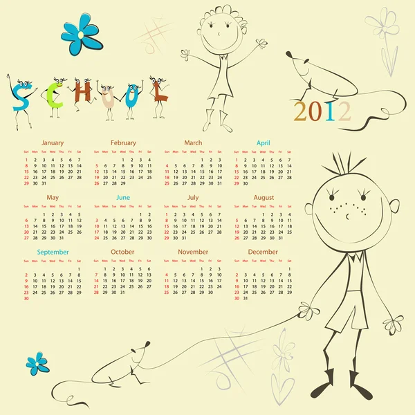Vorlage für den Kalender 2012 — Stockvektor