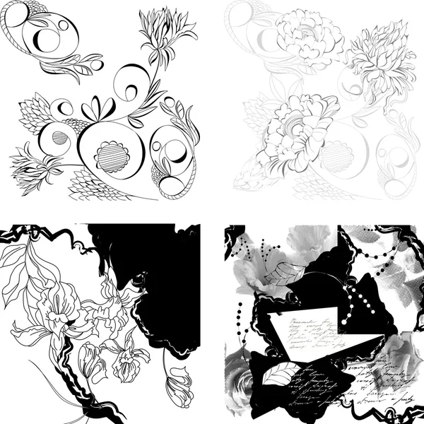 Reihe von floralen Hintergrund — Stockvektor