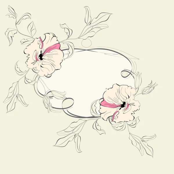 Cornice elegante con ornamento floreale — Vettoriale Stock