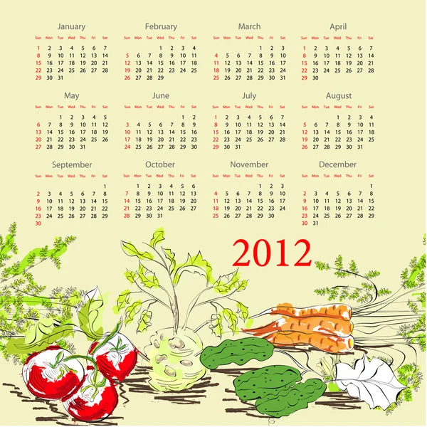stock vector Calendar for 2012