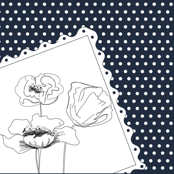 Sjabloon voor kaart met bloemen — Stockvector