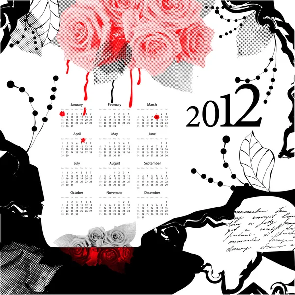Шаблон для календаря 2012 — стоковий вектор
