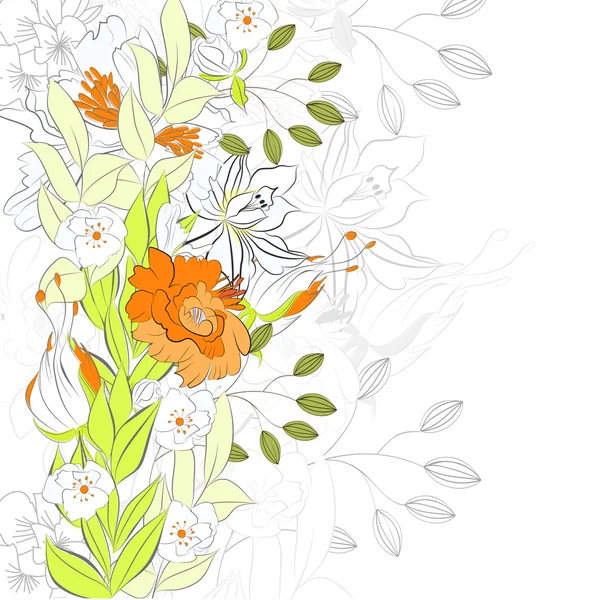 花卉夏季背景 — 图库矢量图片