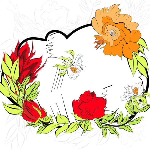 Şablon kartı ile yaz çiçek — Stok Vektör
