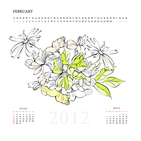 Календар на 2012 рік — стоковий вектор
