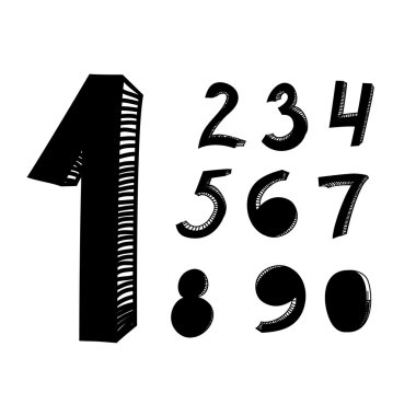 Hand drawn numbers clipart