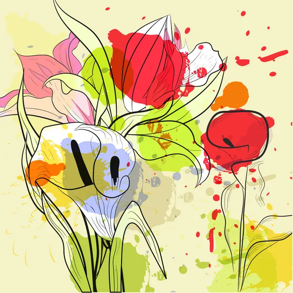 Bellissimi fiori di calla gigli — Vettoriale Stock