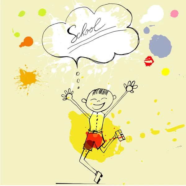 Illustration av en pojke som skrattar — Stock vektor
