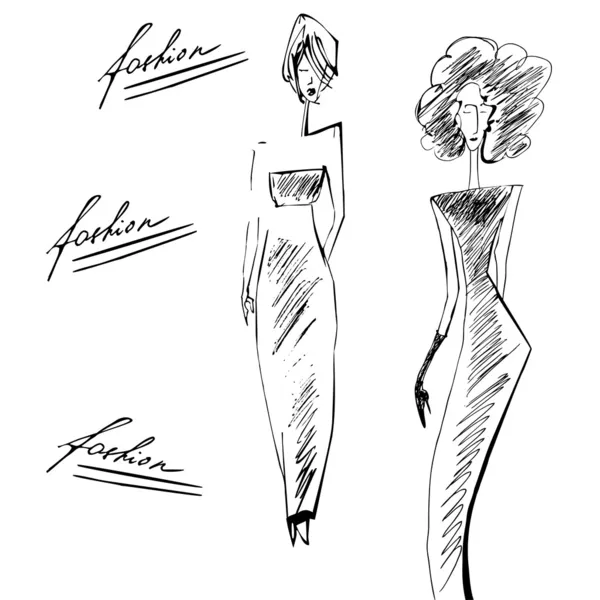 Elegant silhouette fashion model — Stock Vector