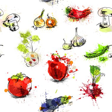 Seamless background with vegetables clipart