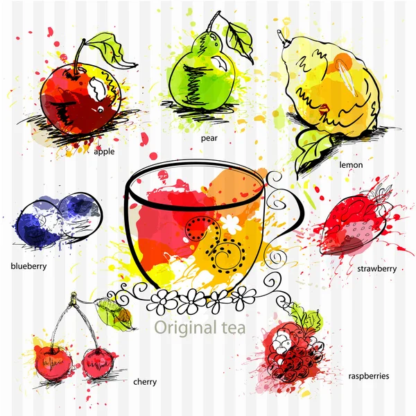 Fruit tea — Stock Vector
