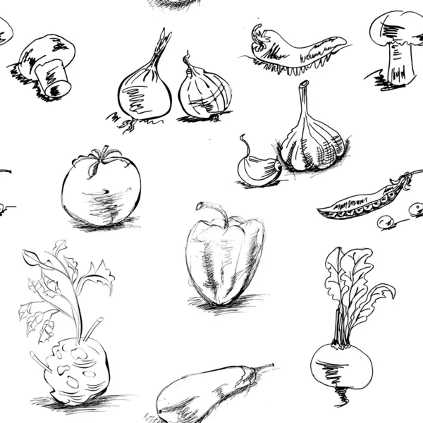 Бесшовный фон с овощами — стоковый вектор
