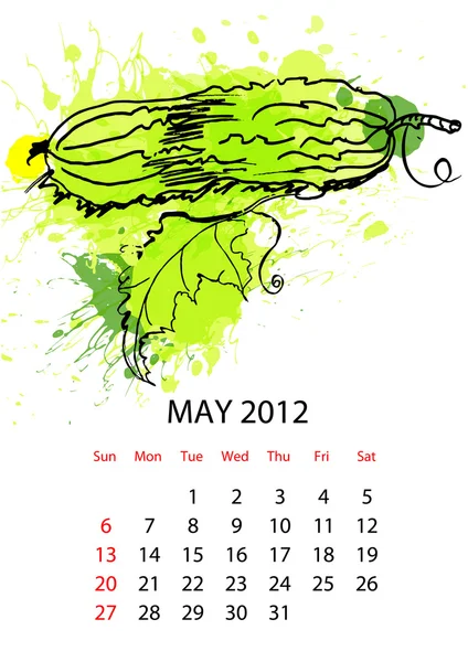 Calendario para 2012 con verduras — Archivo Imágenes Vectoriales