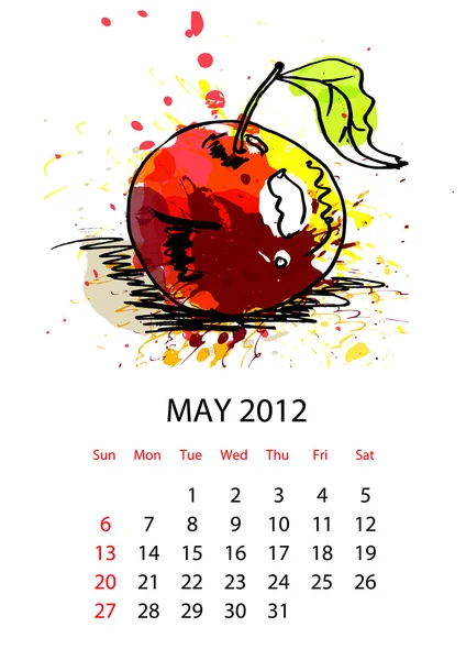 Kalendarz 2012 z owocami — Wektor stockowy