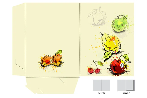 Шаблон для фодера с фруктами — стоковый вектор