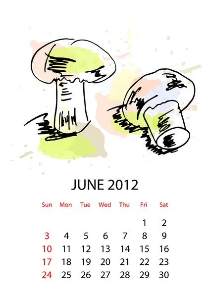 Ημερολόγιο για το 2012 με λαχανικά — Διανυσματικό Αρχείο