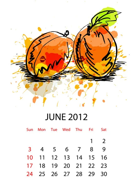 Calendar with fruit for 2012 — Stock Vector