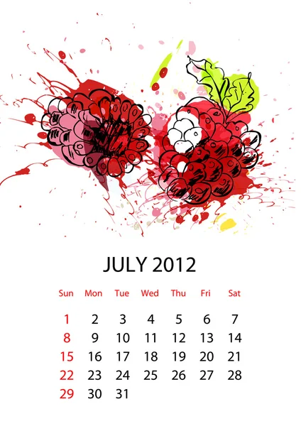 Calendário com frutas para 2012 —  Vetores de Stock