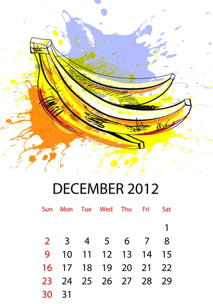 Calendario con frutta per il 2012 — Vettoriale Stock