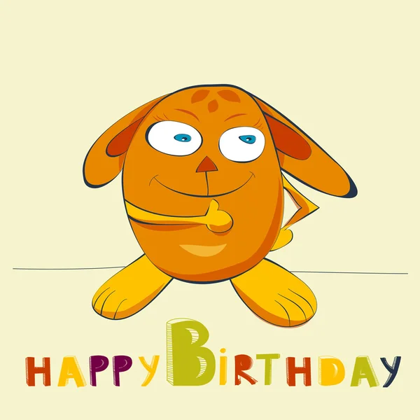 Tarjeta de cumpleaños con conejo feliz — Archivo Imágenes Vectoriales