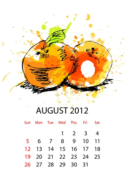 以水果为 2012 年的日历 — 图库矢量图片