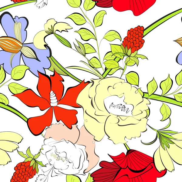 Floral ταπετσαρία άνευ ραφής — Διανυσματικό Αρχείο