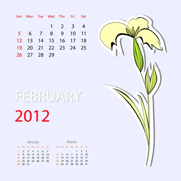 Ημερολόγιο για το 2012 — Διανυσματικό Αρχείο