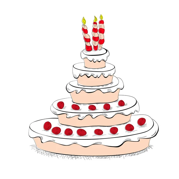 Торт со свечами — стоковый вектор