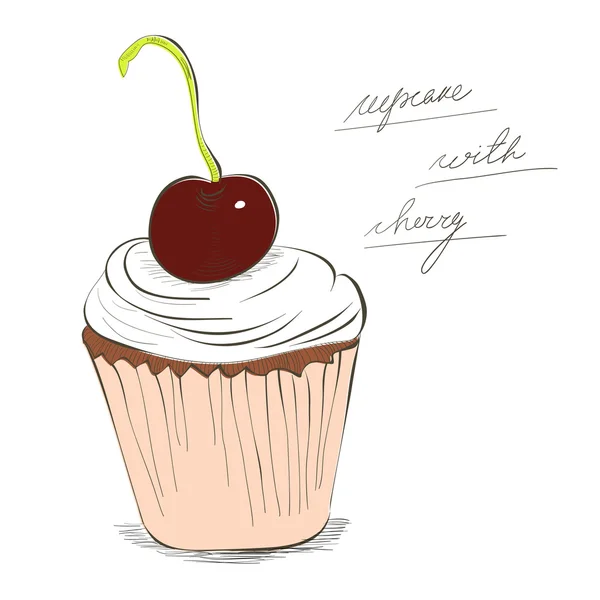 Illustration of cupcake — Stock Vector