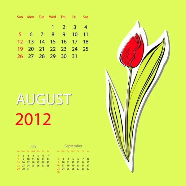 Kalender für 2012 — Stockvektor