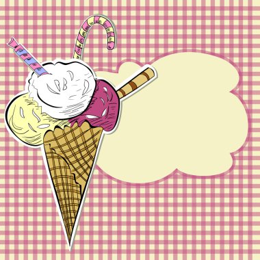 Stylized illustration ice cream clipart