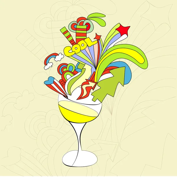 Summer cocktail — Stock Vector